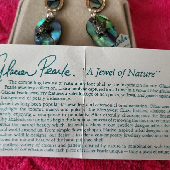 ***SOLD***       Glacier Pearl Turtle Earrings - Picture 2 of 2